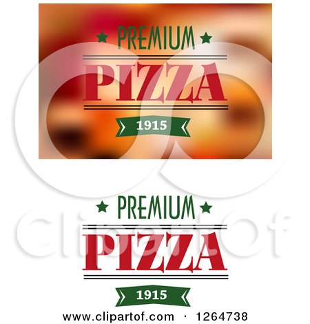 Clipart of Premium Pizza Text Designs - Royalty Free Vector Illustration by Vector Tradition SM