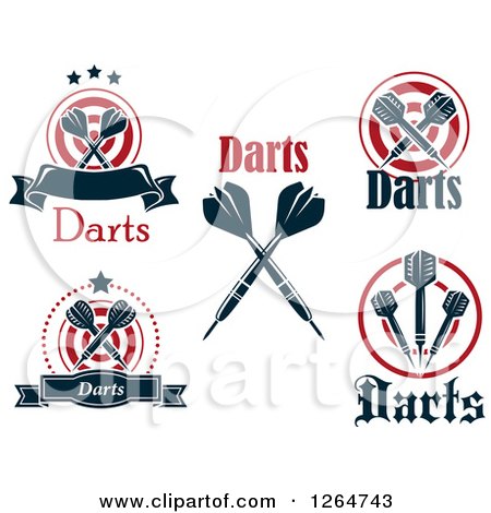 Clipart of Throwing Darts Designs - Royalty Free Vector Illustration by Vector Tradition SM
