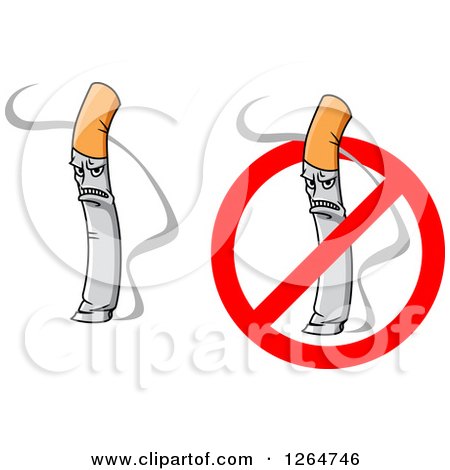 Clipart of Mad Smoking Cigarettes - Royalty Free Vector Illustration by Vector Tradition SM