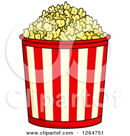 Clipart of a Popcorn Bucket - Royalty Free Vector Illustration by Vector Tradition SM