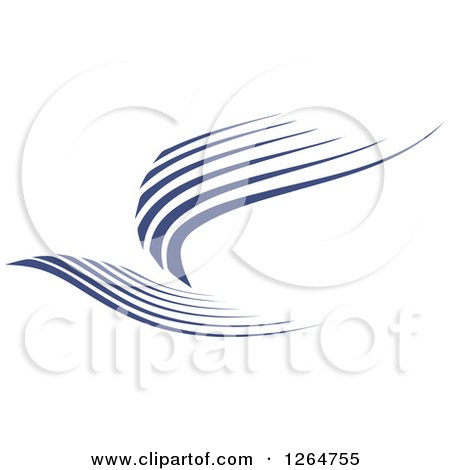 Clipart of a Flying Blue Bird - Royalty Free Vector Illustration by Vector Tradition SM