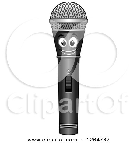 Clipart of a Happy Microphone - Royalty Free Vector Illustration by Vector Tradition SM