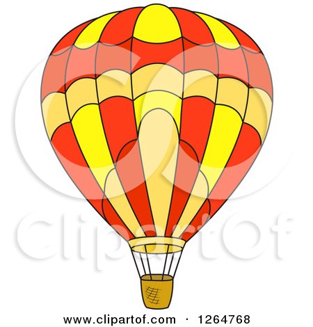 Clipart of a Yellow Orange and Red Hot Air Balloon - Royalty Free Vector Illustration by Vector Tradition SM