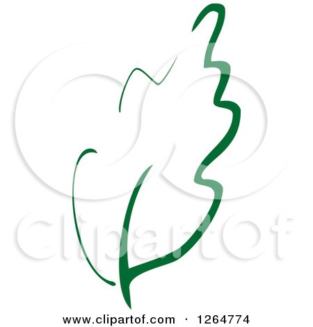 Clipart of a Green Maple Leaf - Royalty Free Vector Illustration by Vector Tradition SM