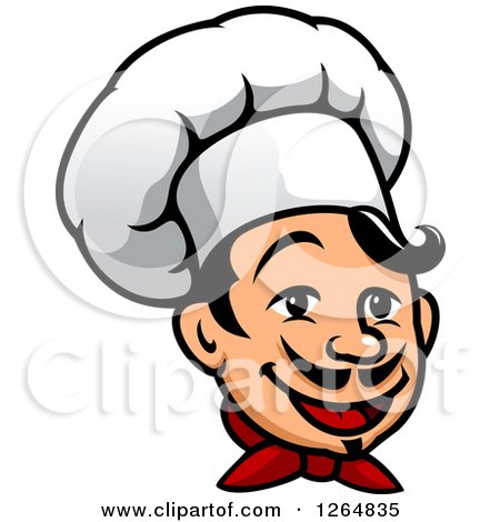 Clipart of a Happy Male Chef Face - Royalty Free Vector Illustration by Vector Tradition SM