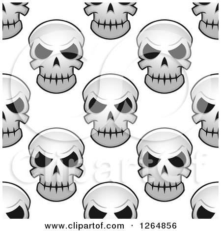 Clipart of a Seamless Background Pattern of Monster Skulls - Royalty Free Vector Illustration by Vector Tradition SM
