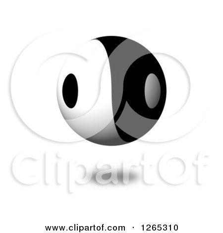Clipart of a 3d Floating Yin Yang Sphere - Royalty Free Illustration by oboy
