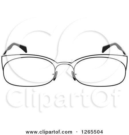 Clipart of a Black and White Pair of Eyeglasses - Royalty Free Vector Illustration by Lal Perera