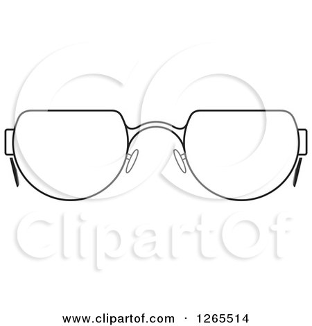 Clipart of a Black and White Pair of Eyeglasses - Royalty Free Vector Illustration by Lal Perera