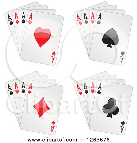 Clipart of Ace Playing Cards - Royalty Free Vector Illustration by Frisko