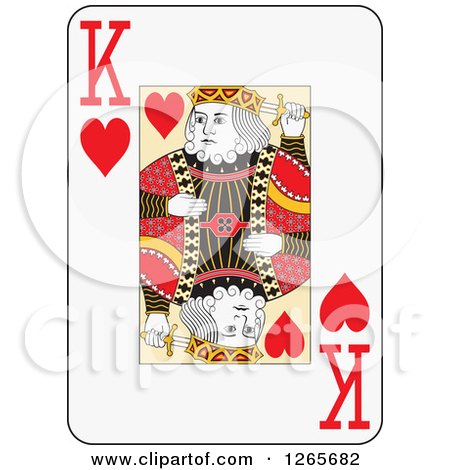 Clipart of a King of Hearts Playing Card - Royalty Free Vector Illustration by Frisko