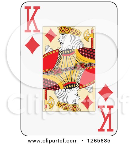 Clipart of a King of Diamonds Playing Card - Royalty Free Vector Illustration by Frisko