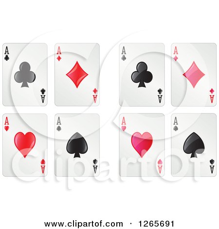 Clipart of Ace Playing Cards - Royalty Free Vector Illustration by Frisko
