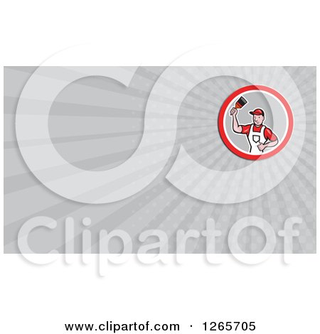 Clipart of a Male Painter Business Card Design - Royalty Free Illustration by patrimonio