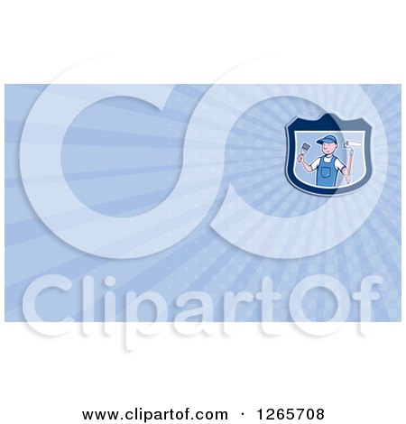 Clipart of a Male Painter Business Card Design - Royalty Free Illustration by patrimonio