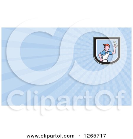 Clipart of a Male Mason Plasterer Business Card Design - Royalty Free Illustration by patrimonio