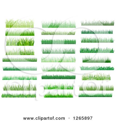 Clipart of Green Grass Borders - Royalty Free Vector Illustration by Vector Tradition SM