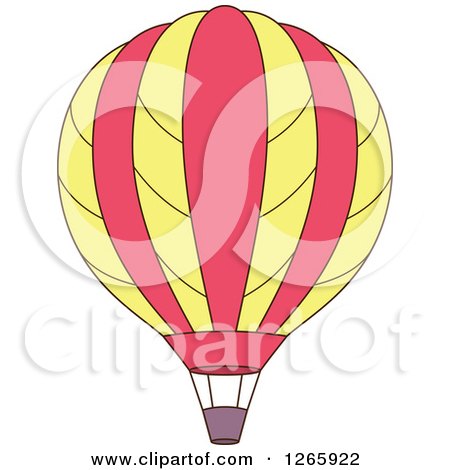 Clipart of a Pink and Yellow Hot Air Balloon - Royalty Free Vector Illustration by Vector Tradition SM