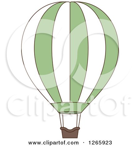 Clipart of a Green and White Hot Air Balloon - Royalty Free Vector Illustration by Vector Tradition SM