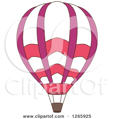 Clipart of a White Pink and Purple Hot Air Balloon - Royalty Free Vector Illustration by Vector Tradition SM