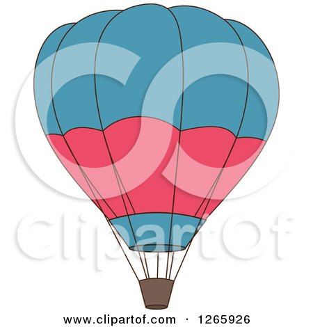 Clipart of a Blue and Pink Hot Air Balloon - Royalty Free Vector Illustration by Vector Tradition SM