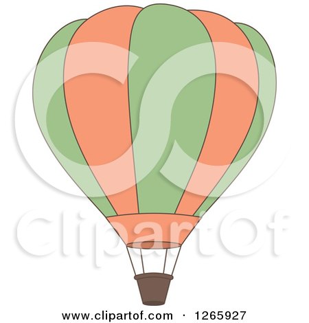 Clipart of a Green and Orange Hot Air Balloon - Royalty Free Vector Illustration by Vector Tradition SM