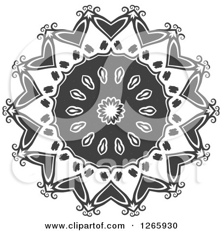 Clipart of a Grayscale Lace Circle - Royalty Free Vector Illustration by Vector Tradition SM
