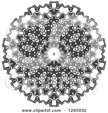 Clipart of a Grayscale Lace Circle - Royalty Free Vector Illustration by Vector Tradition SM