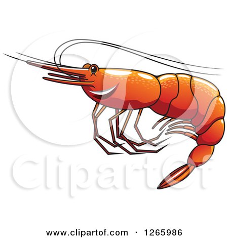 Clipart of a Happy Shrimp - Royalty Free Vector Illustration by Vector Tradition SM