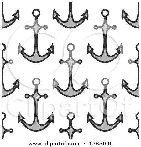 Clipart of a Seamless Pattern of Anchors - Royalty Free Vector Illustration by Vector Tradition SM