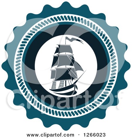 Clipart of a Nautical Ship Logo - Royalty Free Vector Illustration by Vector Tradition SM