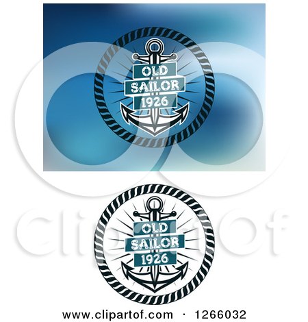 Clipart of Old Sailor Text with Anchors - Royalty Free Vector Illustration by Vector Tradition SM