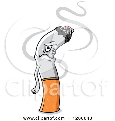 Clipart of a Sad Cigarette - Royalty Free Vector Illustration by Vector Tradition SM