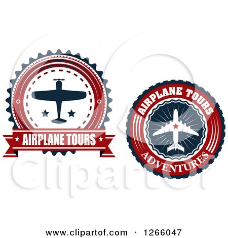 Clipart of Airplane Tour Designs - Royalty Free Vector Illustration by Vector Tradition SM