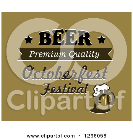 Clipart of a Beer Premium Quality Oktoberfest Festival Design - Royalty Free Vector Illustration by Vector Tradition SM