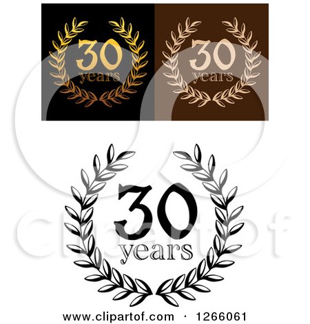 Clipart of 30 Year Anniversary Designs - Royalty Free Vector Illustration by Vector Tradition SM
