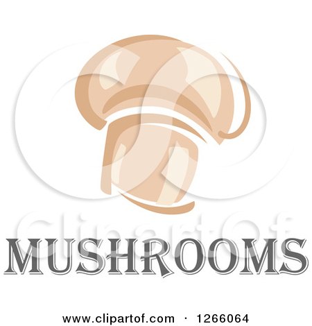 Clipart of a Button Mushroom and Text - Royalty Free Vector Illustration by Vector Tradition SM