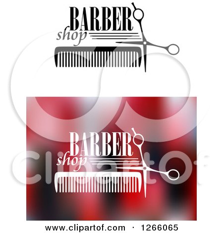 Clipart of Barber Shop Designs - Royalty Free Vector Illustration by Vector Tradition SM