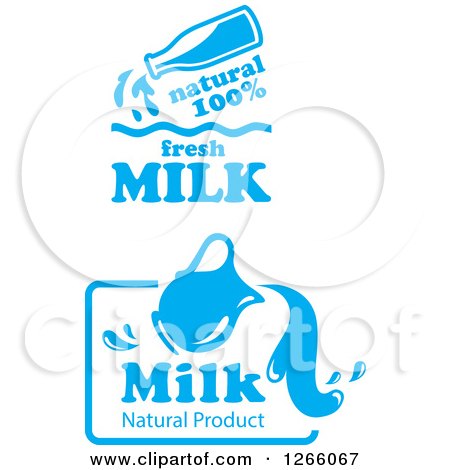 Clipart of Blue and White Milk Designs - Royalty Free Vector Illustration by Vector Tradition SM