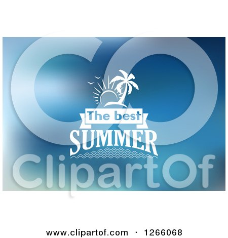 Clipart of the Best Summer Text on Blue - Royalty Free Vector Illustration by Vector Tradition SM
