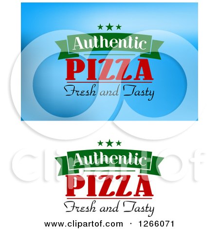 Clipart of Authentic Pizza Fresh and Tasty Designs - Royalty Free Vector Illustration by Vector Tradition SM