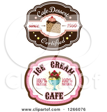 Clipart of Ice Cream Sundae and Cake Labels - Royalty Free Vector Illustration by Vector Tradition SM