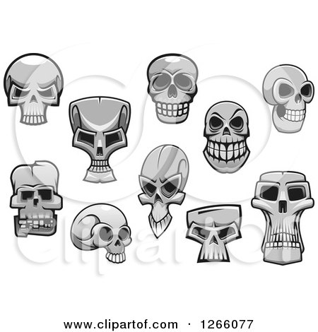 Clipart of Monster Skulls - Royalty Free Vector Illustration by Vector Tradition SM