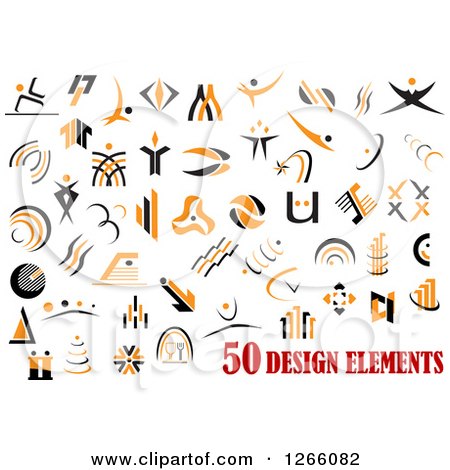 Clipart of Black and Orange Logos - Royalty Free Vector Illustration by Vector Tradition SM