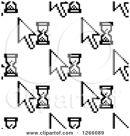 Clipart of a Seamless Background Pattern of Cursors and Hourglasses - Royalty Free Vector Illustration by Vector Tradition SM