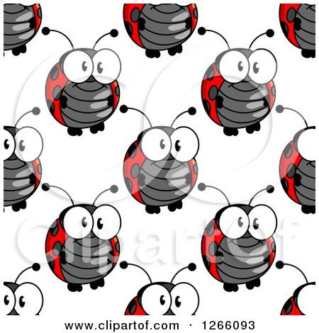 Clipart of a Seamless Background Pattern of Ladybugs - Royalty Free Vector Illustration by Vector Tradition SM