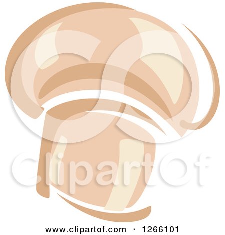 Clipart of a Button Mushroom - Royalty Free Vector Illustration by Vector Tradition SM