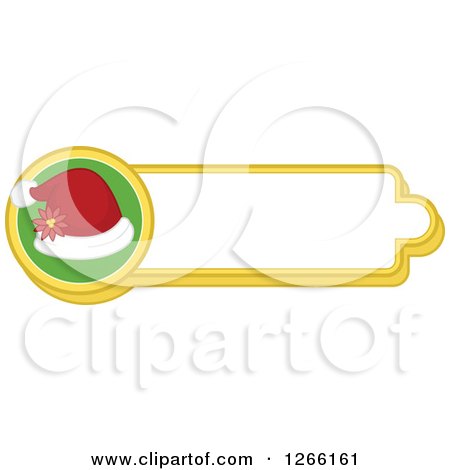 Clipart of a Santa Hat Christmas Label - Royalty Free Vector Illustration by BNP Design Studio