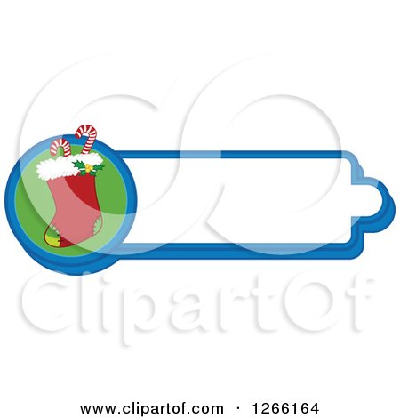 Clipart of a Christmas Stocking Label - Royalty Free Vector Illustration by BNP Design Studio