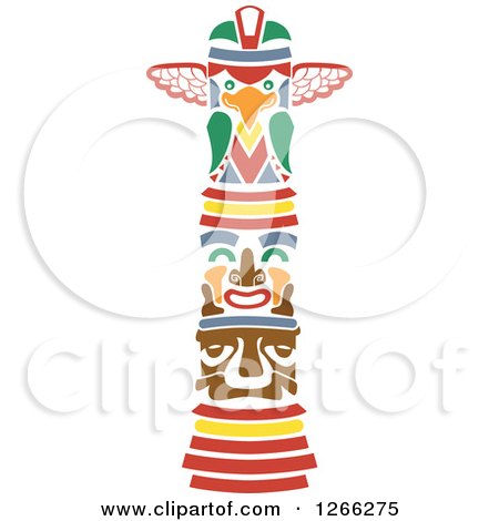 Clipart of a Stencil Styled Tiki - Royalty Free Vector Illustration by BNP Design Studio